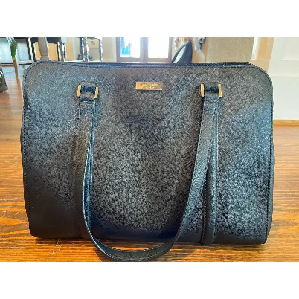 Kate Spade Newbury Lane Miles Black Saffiano Leather Tote Shoulder Bag